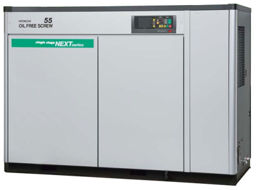 Безмасляный компрессор HITACHI DSP-55VWTRN2 (9,3 бара)